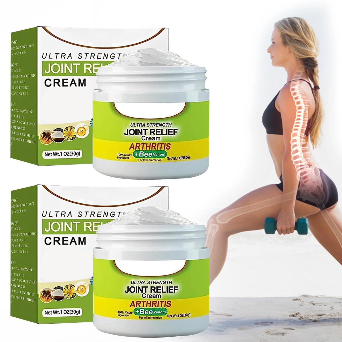 x2 unidades Crema 120g para el Dolor de Articulaciones BeevanaBee
