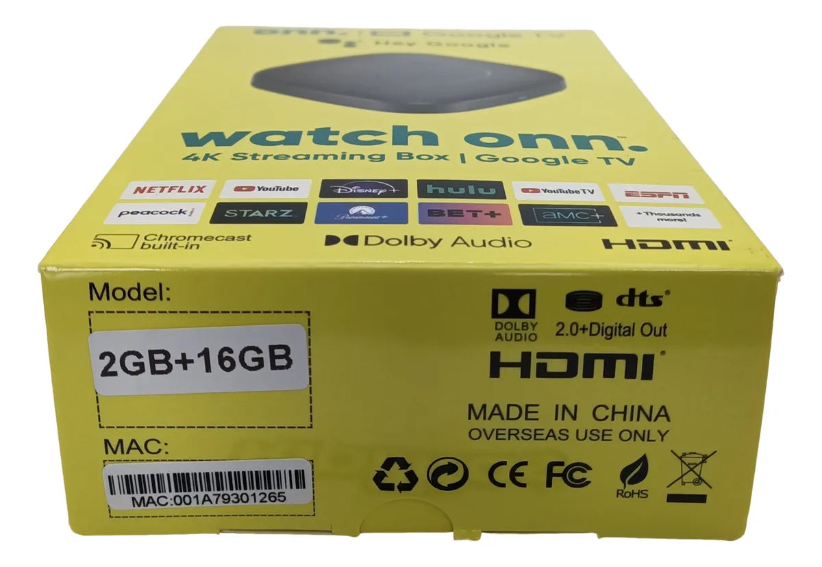 Tv Box Onn 4k Con Magistv Y Chromecast ( Mejor Que Roku )